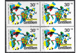 Nederlandse Antillen NVPH 454 Postfris (30+15 cent) (Blokje van vier) Cultuur 1972