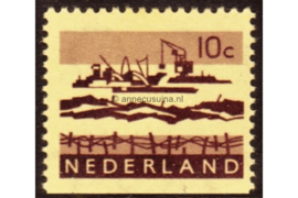 Nederland NVPH 794H Gestempeld Onderzijde ongetand; Gewoon papier (10 cent) Landschapzegels 1966