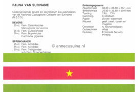 Republiek Suriname Zonnebloem Presentatiemapje PTT nr 83A en 83B Postfris Postzegelmapje Surinaamse kevers 1993