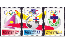 Nederlandse Antillen NVPH 1000-1002 Gestempeld (Als losse zegels) Cultuur, olympiade 1992