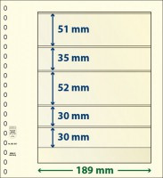 Hagelnieuw & Afgeprijsd! Lindner T-Blanco blad met 5 stroken (Lindner 802507P) (per 10 stuks)