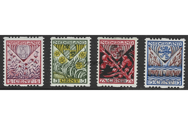 Nederland NVPH R78-R81 Ongebruikt Tweezijdige roltanding Kinderzegels, provinciewapens 1927
