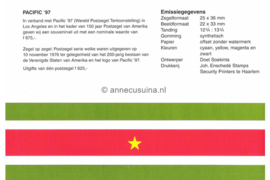 Republiek Suriname Zonnebloem Presentatiemapje PTT nr 119 Postfris Postzegelmapje Blok De Internationale Wereld Tentoonstelling 'Pacific '97' 1997