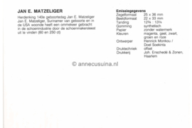 Republiek Suriname Zonnebloem Presentatiemapje PTT nr 77 Postfris Postzegelmapje De 140e geboortedag van Jan E. Matzeliger, de uitvinder van de schoenleestmachine 1992