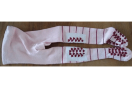 Maillot roze en paars (gestreept en met hartjes) antislip op knie en voet