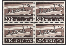 Nederland NVPH 692 Postfris (30+8 cent) (Blokje van vier) Zomerzegels, schepen 1957