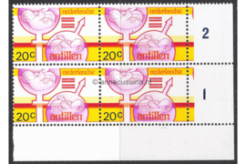 Nederlandse Antillen NVPH 514 Postfris (20 cent) (Blokje van vier) HOEKSTUK Internationaal Jaar van de Vrouw 1975