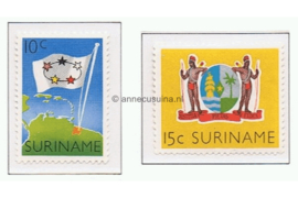 Suriname NVPH 347-348 Ongebruikt Statuut voor het Koninkrijk 1960
