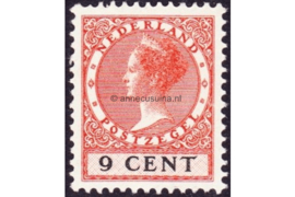 Nederland NVPH 181 Gestempeld (9 cent) Koningin Wilhelmina Veth Met watermerk 1926-1939