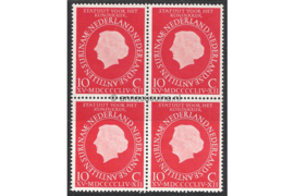 Nederland NVPH 654 Postfris (10 cent) (Blokje van vier) Statuut voor het koninkrijk. Gezamenlijke uitgave met Ned. Antillen en Suriname 1954