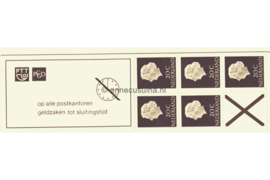 SPECIALITEIT! Nederland NVPH PB 6eS Postfris Poot linksboven smal Postzegelboekje 5 x 20ct Juliana 1968