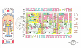 Nederland NVPH E329a Onbeschreven 1e Dag-enveloppe Blok Kinderzegels 1994
