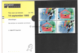 Nederland NVPH M113 (PZM113) Postfris Postzegelmapje Tien voor uw brieven 1993