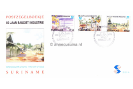 Republiek Suriname Zonnebloem E201 A en B Onbeschreven 1e Dag-enveloppe 80 jaar Suralco Bauxiet Industrie op 2 enveloppen 1996