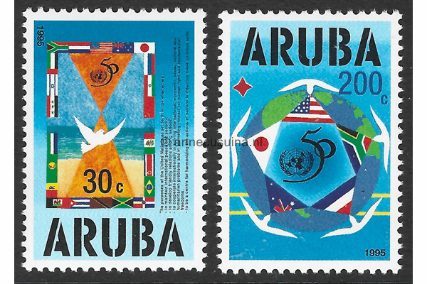 Aruba NVPH 154-155 Postfris 50 jaar Verenigde Naties 1995