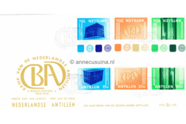 Nederlandse Antillen (SE-serie) NVPH E109 (E109Sb) Onbeschreven 1e Dag-enveloppe BRUGPAREN 150 jaar Bank van de Nederlandse Antillen 1978