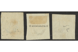 Nederland NVPH 1-3  Gestempeld FOTOLEVERING 1e emissie Koning Willem III 1852