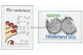 Nederland NVPH 1077-1078 Postfris 150 jaar Brailleschrift, Sparen 1975