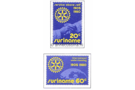 Republiek Suriname Zonnebloem 198-199 Postfris Het 75-jarig bestaan van Rotery International 1980
