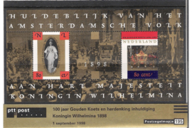 Nederland NVPH M195 (PZM195) Postfris Postzegelmapje 100 jaar Inhuldiging en Gouden Koets 1998