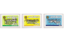 Nederlandse Antillen NVPH 1099-1101 Postfris Orkaan LUIS Frankeerzegel van de uitgifte 1984-1985, overdrukt in zwart 1995