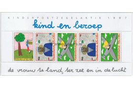 Nederland NVPH 1390 Gestempeld Blok Kinderzegels, kind en beroep 1987