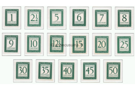 Curaçao NVPH P44-P60 Postfris Cijfer en waarde in rechthoek, inschrift Nederlandse Antillen 1952-1959