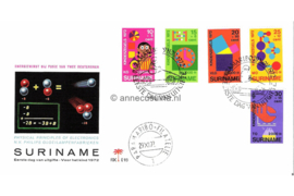 Suriname (Palmboom) NVPH E93 (E93P) Onbeschreven 1e Dag-enveloppe Kinderpostzegels, onderwijs 1972