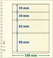 Hagelnieuw & Afgeprijsd! Lindner T-Blanco blad met 4 stroken (Lindner 802414P) (per 10 stuks)