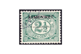 Nederland NVPH D4 Gestempeld (2 1/2 cent) Opdruk ARMENWET op frankeerzegels der uitgiften 1899-1913 en 1899-1921