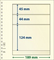 Lindner T-Blanco blad met 3 stroken (Lindner 802305P) (per 10 stuks)
