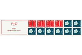 SPECIALITEIT! Nederland NVPH PB 8aF Postfris Met Telblok Postzegelboekje 4 x 1ct cijfer v. Krimpen + 8 x 12ct Juliana 1969