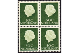 Nederland NVPH 629 Postfris (50 cent) (Blokje van vier) Koningin Juliana En Profil Lage waarden 1953-1967
