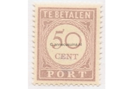 NVPH P30 Postfris (50 cent) Cijfer en waarde in lila. Uitsluitend Type I 1913-1931