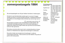 Nederland NVPH M18 (PZM18) Postfris Postzegelmapje Zomerzegels, Weidevogels 1984