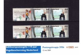 Nederland NVPH M395b (PZM395b) Postfris Postzegelmapje Jubileumpostzegels: 110 jaar Vogelbescherming Nederland 2009