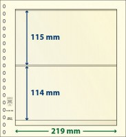 Hagelnieuw & Afgeprijsd! Lindner T-Blanco blad met 2 stroken (Lindner 802208P) (per 10 stuks)