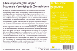 Nederland NVPH M395d (PZM395d) Postfris Postzegelmapje Jubileumpostzegels:60 jaar De Zonnebloem 2009
