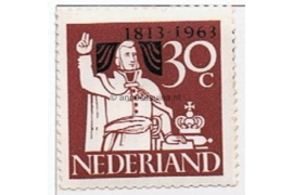 Nederland NVPH 810 Ongebruikt GEEL/NORMAAL papier 1e oplage (30 cent) 150 jaar Onafhankelijkheid 1963