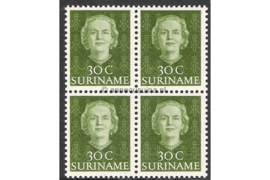 Suriname NVPH 290 Postfris (30 cent) (Blokje van vier) Koningin Juliana ("En face") 1951