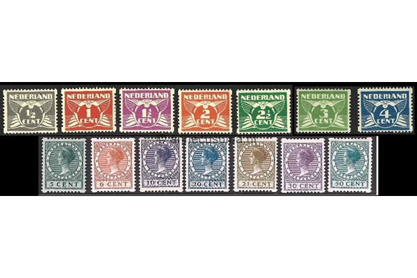 Nederland NVPH R57-R70 Ongebruikt Tweezijdige hoekroltanding Vliegende duif / Koningin Wilhelmina (type Veth) 1930
