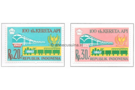Indonesië Zonnebloem 608-609 Postfris Postzegels ter herdenking van 100 jaar Spoorwegen 1968