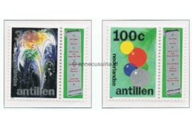 Nederlandse Antillen NVPH 933-934 (Met informatie-tabs) Gestempeld Decemberzegels 1989