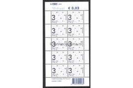 Nederland NVPH V2466cc Postfris Velletje 10 x 0,03 euro met TNT Post logo 2007