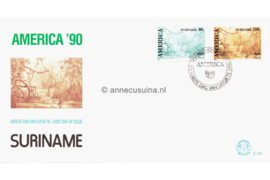 Republiek Suriname Zonnebloem E140 Onbeschreven 1e Dag-enveloppe U.P.A.E. America (tweede serie) 1990