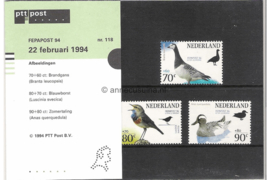 Nederland NVPH M118 (PZM118) Postfris Postzegelmapje postzegeltentoonstelling FEPAPOST 94 1994
