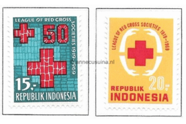 Indonesië Zonnebloem 643-644 Postfris De 50e Jaardag van de Liga van de Rode Kruis Verenigingen 1969
