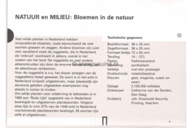 Nederland NVPH M120 (PZM120) Postfris Postzegelmapje Blok Natuur en Milieu, bloemen 1994