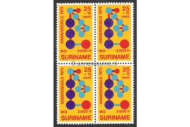 Suriname NVPH 589 Postfris (25 + 12 cent) (Blokje van vier) Kinderzegels, onderwijs 1972