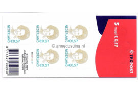 Nederland NVPH Va2244 Gestempeld Velletje 5 x 0,57 euro met TPG Post logo Dicht Hangoog